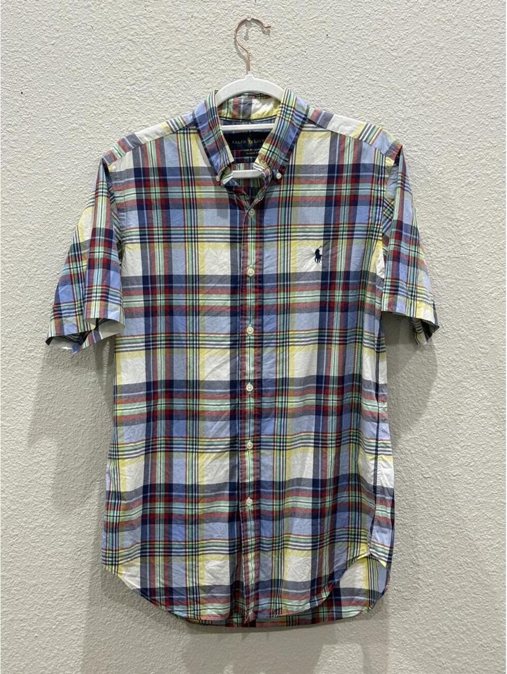 Polo Ralph Lauren Short-Sleeve Madras Plaid Button-Down Shirt Class Fit - Small